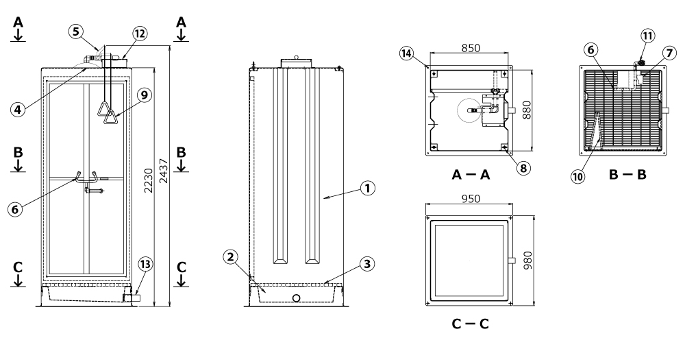 緊急用シャワーブース 蒲田工業
